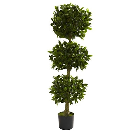 Nearly Natural 5 ft. Triple Bay Leaf Topiary UV Resistant - Indoor-Outdoor 5381